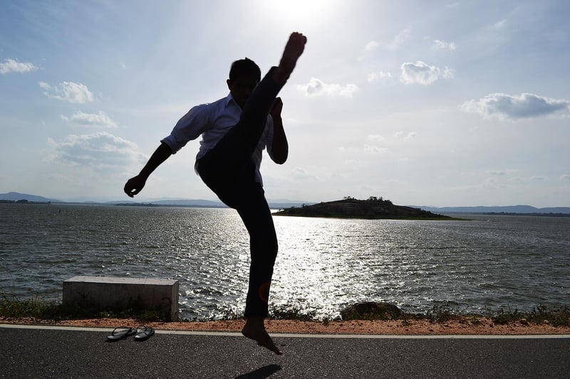 Martial Arts Kick Silhouettes
